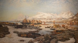 Lentedag in Lofoten door Otto Sinding